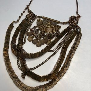 Bronze Gold bohemian layered necklace